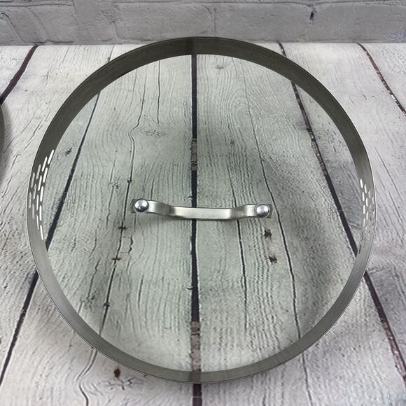 Calphalon Strainer Lid Vented Glass Stainless Steel 9.5”‎ - Picture 2 of 7